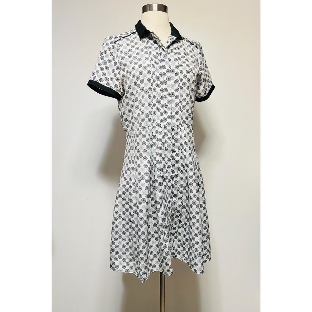 Jason Wu Black and White Polka Dot Short Sleeve Mini Dress